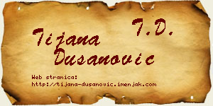 Tijana Dušanović vizit kartica